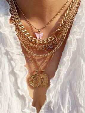 Layered 'Honey' Necklace Set A1787